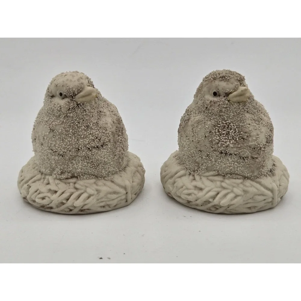 Vintage 1994 Department 56 Snowbabies Easter Chicks‎ On Bird Nest Chickens Dept
